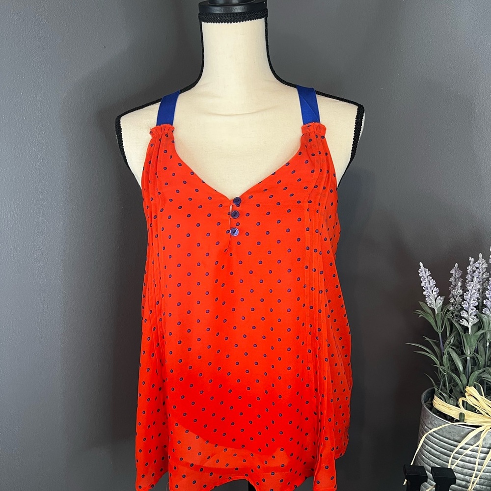 Daytrip Orange and Blue Polka Dot Camisole